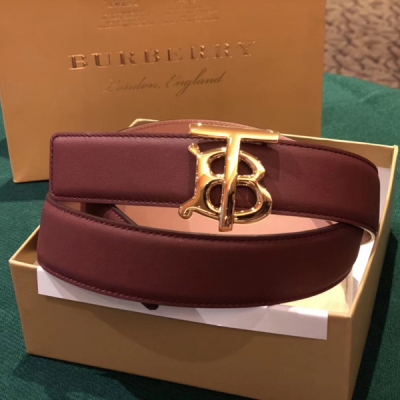 Burberry巴寶莉皮帶 女士兩面雙用專屬標識圖案皮革腰帶3.0cm