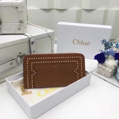 Chloé 3P0806【灰色、土黃、藍色】磨砂皮配南非牛皮鉚釘款拉鍊包尺寸19x10x2.5