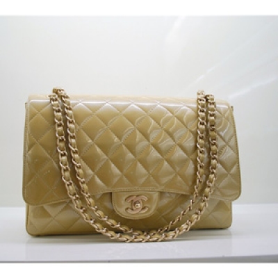 336072.7 香奈爾 chanel 金色漆皮進口原皮暗金色鏈子和圓鎖