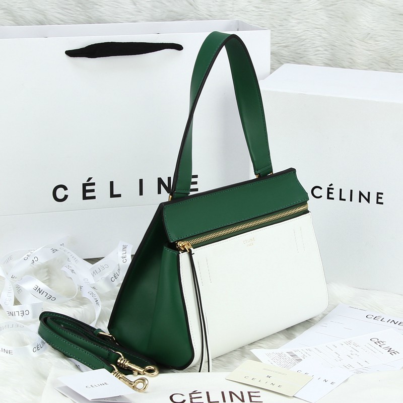 690352-綠配白 Celine/賽琳拼色 早春新款edge拼色女包 (達人必備)