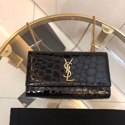 YSL Yves Saint laurent聖羅蘭 kate 亮色龜裂紋搭配鹿皮內裡