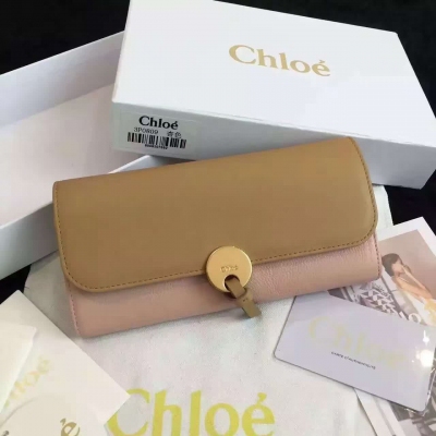 新款Chloé 3P0809【裸粉】原牌荔枝紋配南非牛皮大容量內外全皮大層格＋卡位＋拉鍊格尺寸19x9x3