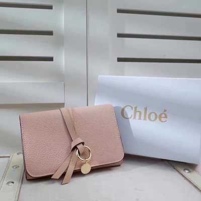 Chloé 3P0708【淺粉】原版牛皮多功能三拆錢包手感細膩舒適柔軟特定五金圓圈小吊牌可自由拆卸掛件飾品尺寸15x10x3