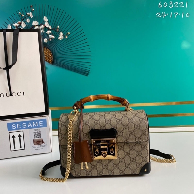 GUCCI古馳 配全套專櫃包裝 新款。市場頂級獨家控貨，專櫃品質 採用進口牛皮，原廠五金！精緻做工。獨家實物拍照品質如圖可見。款號:603221。尺寸：寬24*高17*深度10。顏色：啡黑棕