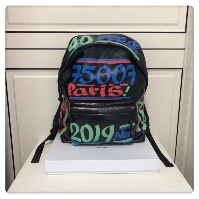 2019最新品 Balenciaga巴黎世家 新款雙肩包 原單爆裂綿羊皮【純羊皮超細膩柔軟】手工黑白塗鴉製作 時尚個性 包能敵 當下屬Ta最火爆 尺寸33*45*20cm，塗鴉2019
