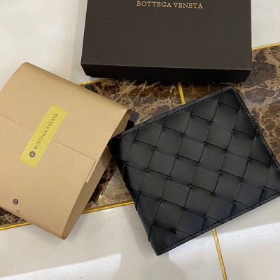 BOTTEGA VENETA BV 605721中寬編織短夾 純手工編織 男女同款 11.5X9.5原廠胎牛皮 手感無需多言