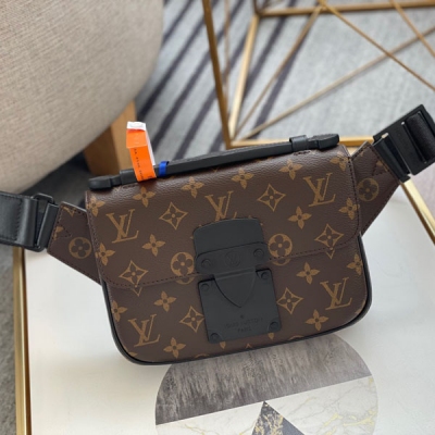 LOUIS VUITTON LV路易威登 頂級原單配套盒子禮品袋 M45807 此新款 S Lock Sling 手袋配有以路易威登傳統硬箱鎖扣為靈感的磁吸鎖扣Monogram Macassar 尺寸