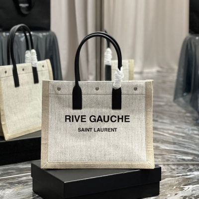 Yves Saint Laurent YSL 聖羅蘭 Rive Gauche Tote Bag，左岸購物袋，從定制麻布料到五金在到絲印，每一個細節我都要求完美！正品購入開模定制，說真的，這是我遇到過最難做的一款購物袋了！托料極其複雜，經過反