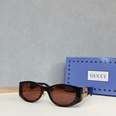 Gucci古馳 墨鏡 2026專櫃新款 MOD：GG2123SA Size：55口19-140