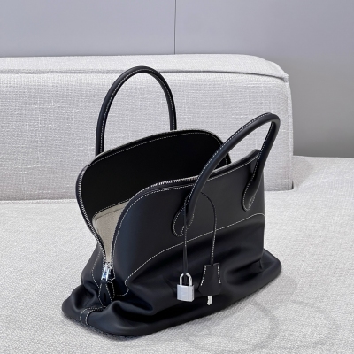 Hermes愛馬仕 swift Bolide31 銀扣 new Date “k”-2025 GERMANY Leather relax 35cm 黑色 全手工縫製